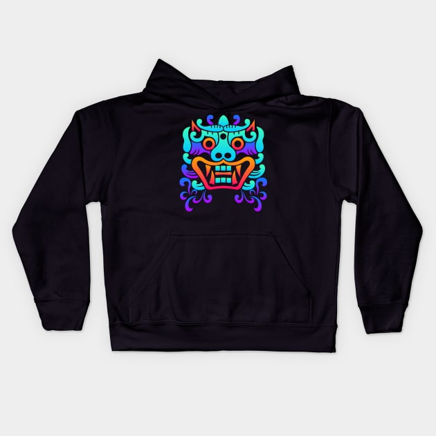 Psychedelic Rave – Sacred Chinese Dragon Kids Hoodie by MeatMan